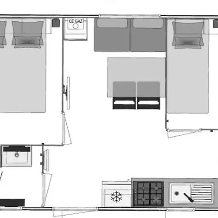 캠프장 Mobil Avec Terrasse, 4 Personnes - Api-1-52-1073 *