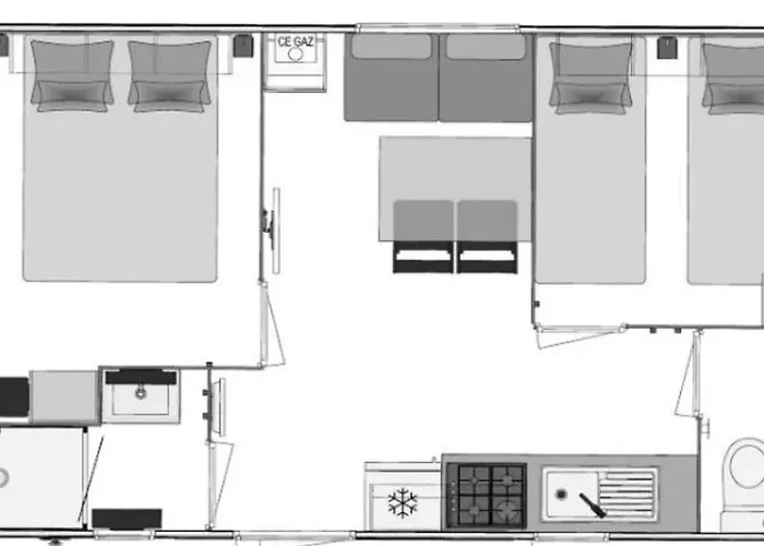 캠프장 Mobil Avec Terrasse, 4 Personnes - Api-1-52-1073 *